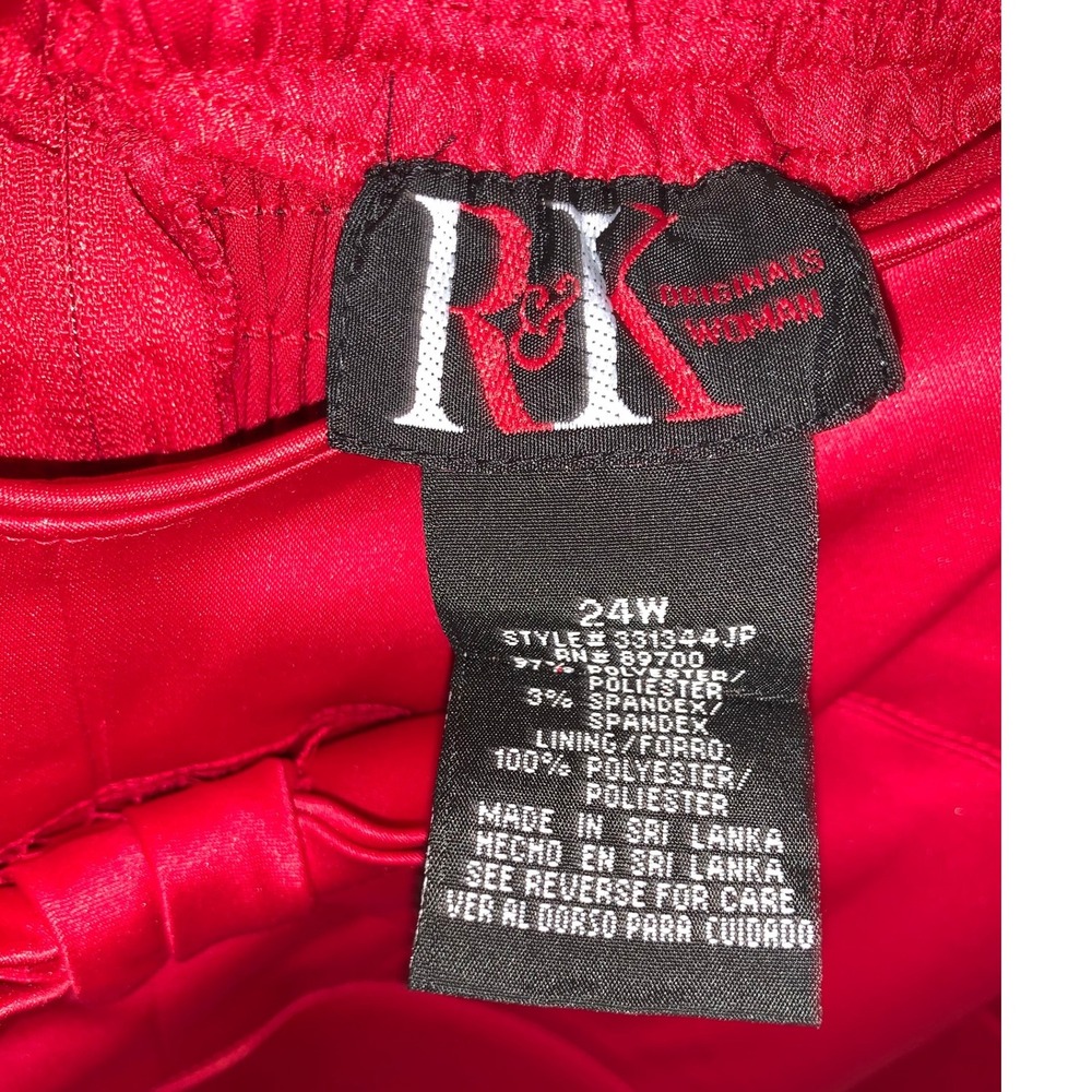 NWT R&K Originals Red Satin Bow Cocktail Dress Women Size 24 - Picture 9 of 14